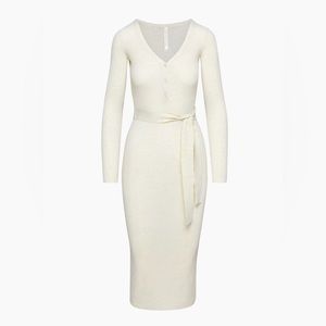 Oatmeal Henley Sweater Dress